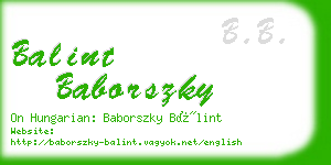 balint baborszky business card